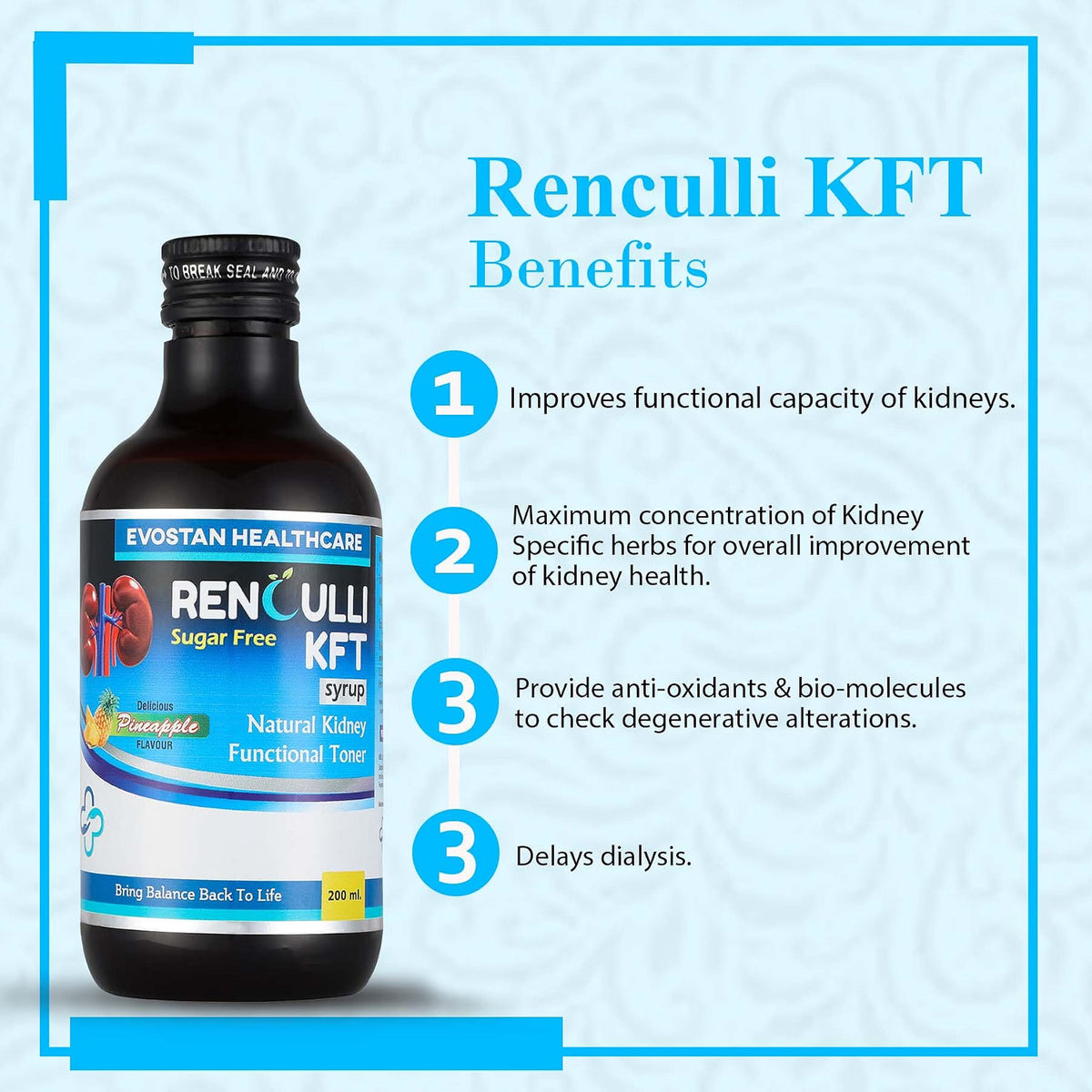 Healthcare Renculli KFT Syrup, Pineapple Flavour, 200 ml
