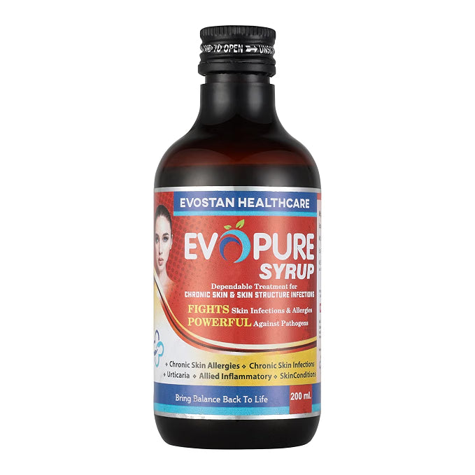 Evopure Syrup, 200ml, Herbal Blood Purifier for Skin Health, Ayurvedic Blood Purifier Syrup For Pimple Free Glowing Skin| 200 ML