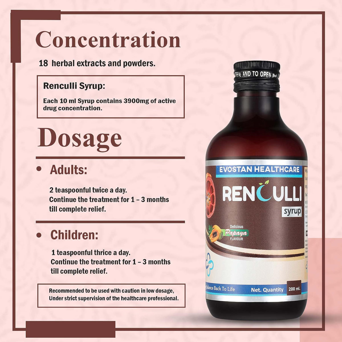 Renculli Syrup for Kidney Health | Useful in Urinary Tract Infections (UTI) | 200 ML