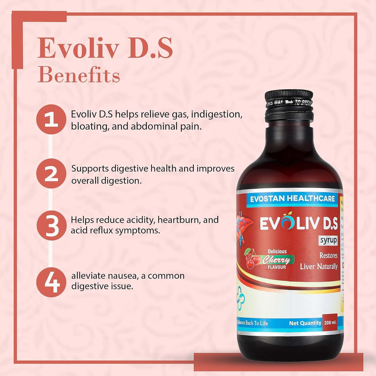 EVOLIV D.S. Syrup -200ml | Ayurvedic Liver Health Protector – Natural Liver Herbal Tonic | Metabolism Booster