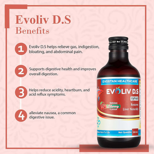 EVOLIV D.S. Syrup -200ml | Ayurvedic Liver Health Protector – Natural Liver Herbal Tonic | Metabolism Booster