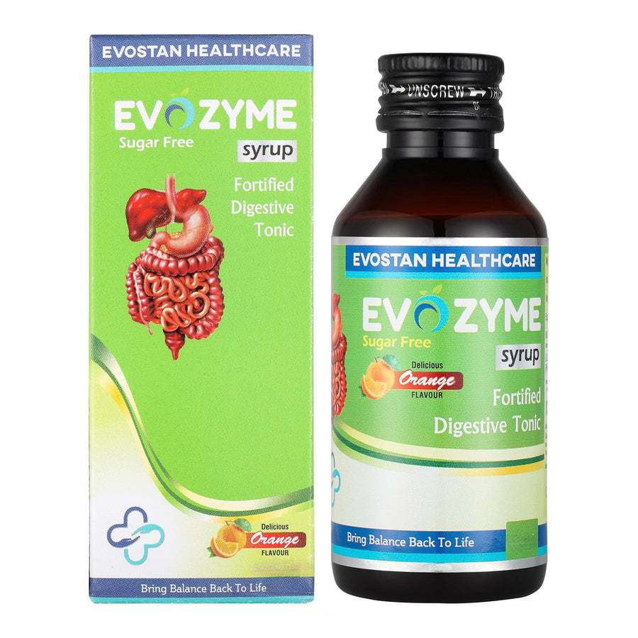 EVOZYME Syrup - 200ml | Ayurvedic Syrup for Gastric & Digestive Health, Acidity, Controls Nausea | With Carminative Herbs